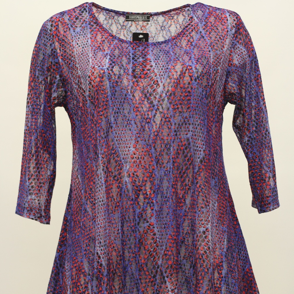 Transparnete T-Shirt Top Blouse Animal Print